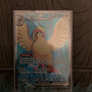 Pidgeot EX Trading Card - Blue and Gold